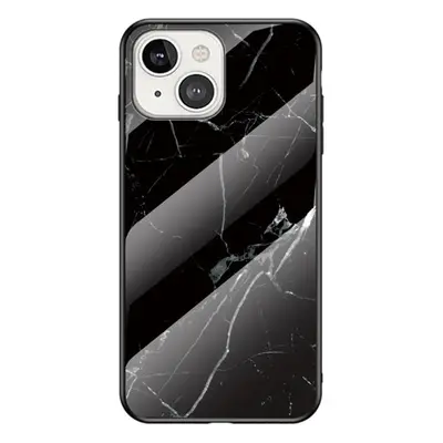 Anti-Scratch Härdat Glas Skärmskydd skal iPhone 13 mini - Svart Marble