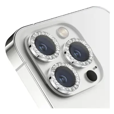 Kameraskydd med strass 2-pack Silver iPhone 13/13 Mini