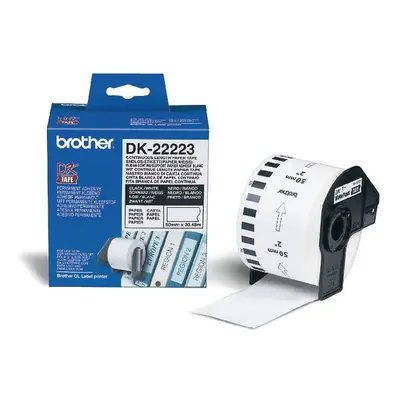 Brother DK-22223 - Papper - svart på vitt - Rulle (5 cm x 30,5 m) 1 rulle (rullar) löpande etiketter - för Brother QL-1050N, QL-