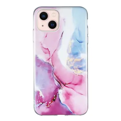 Marmormotiv iPhone 13 Mini skal - Rosa / Blå