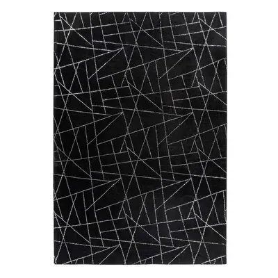 FLATVÄVD MATTA 200/290 cm Bijou 125 Schwarz / Silber