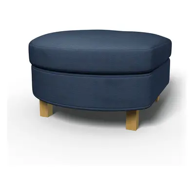 IKEA - Överdrag till Karlanda fotpall, Navy Blue, Linne - Bemz