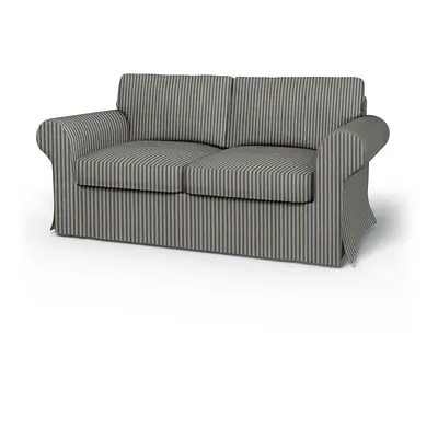 IKEA - Överdrag till Ektorp 2-sitsbäddsoffa, Dark Blue / Natural, Linne - Bemz