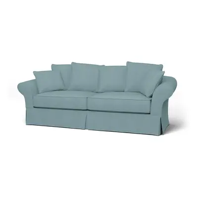 IKEA - Överdrag till Backamo 3-sitssoffa, Dusty Blue, Linne - Bemz