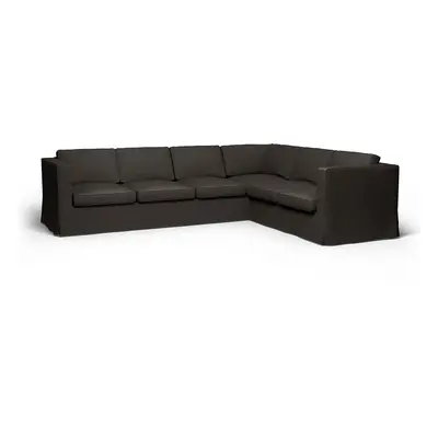 IKEA - Överdrag till Karlanda hörnsoffa (3+2), Licorice, Sammet - Bemz