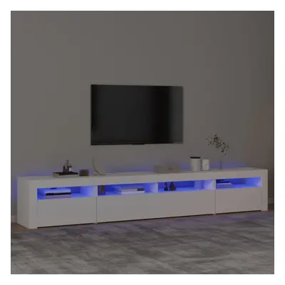 vidaXL Tv-bänk med LED-belysning vit 240x35x40 cm
