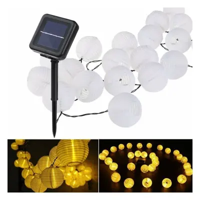 Solcell Rislampa Ljusslinga Papperslykta LED 3,5m 10 Lyktor