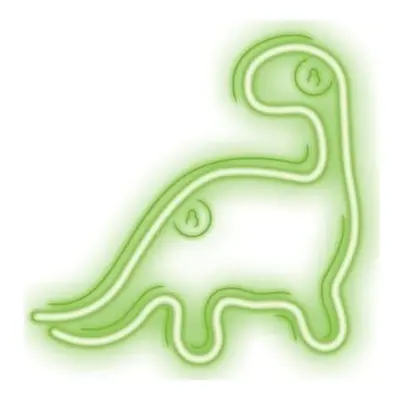 TelForceOne Neon LED dinosaurie väggdekorationsskylt grön 23,5x24,5 cm