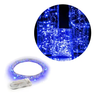 1m Mini LED Ljusslinga Batteridriven Blå