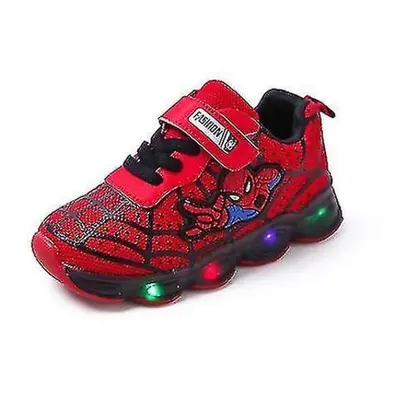 Barnens Sportskor Spiderman Ljusa Sneakers Barn Led Luminous Skor För Pojkar