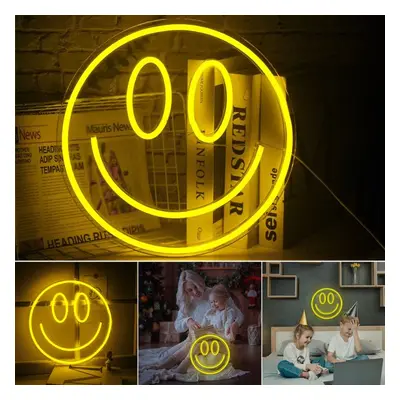 Smiley Face Neon Skylt för Dekor LED Nattljus USB Kids Gift
