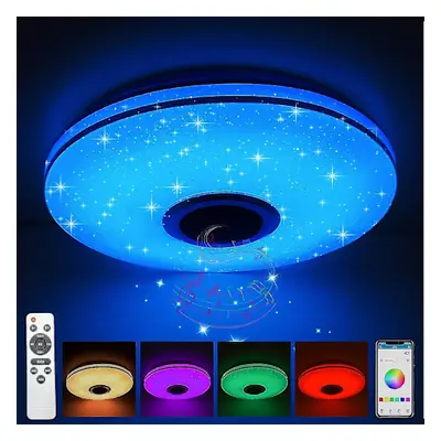 Dimbar LED-taklampa med RGB-färgbyte och Bluetooth-högtalare, LED-lampa för kök, barnrum, sovrum
