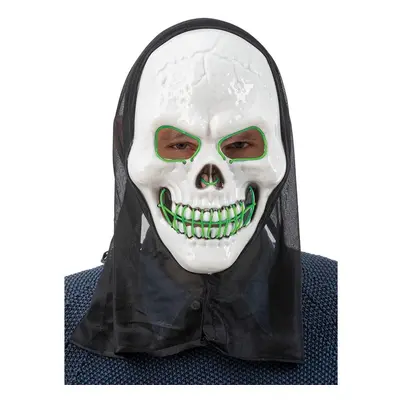 LED Mask Dödskalle med huva Grön - Leksaksaffären -  Leksaksaffären