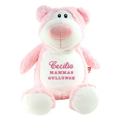 Gosedjur rosa björn med broderat namn, CERICE (1993)